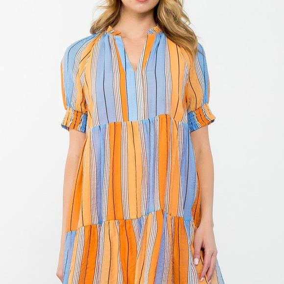 THML Dresses & Skirts - THML Dress size small blue and orange